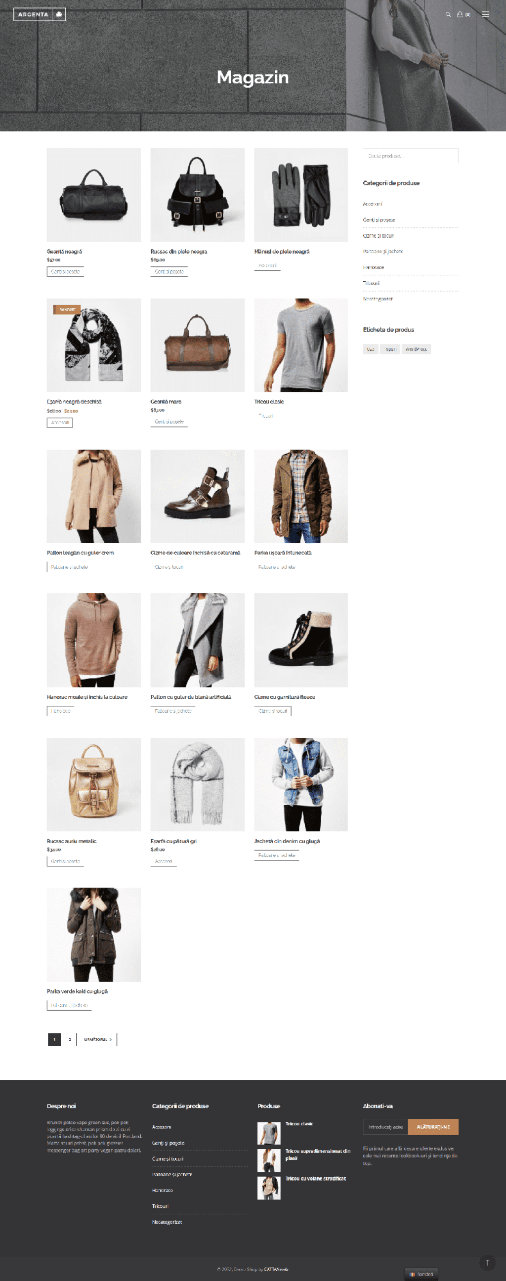 Magazin Online de haine Demo pagina magazin