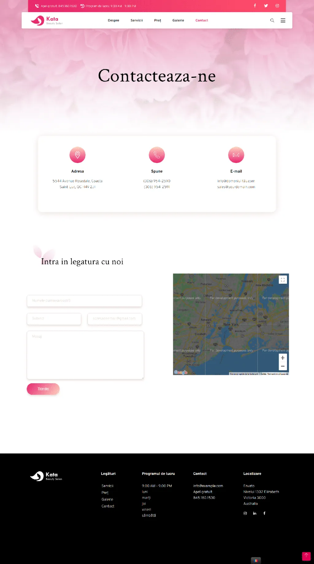 beauty salon contact