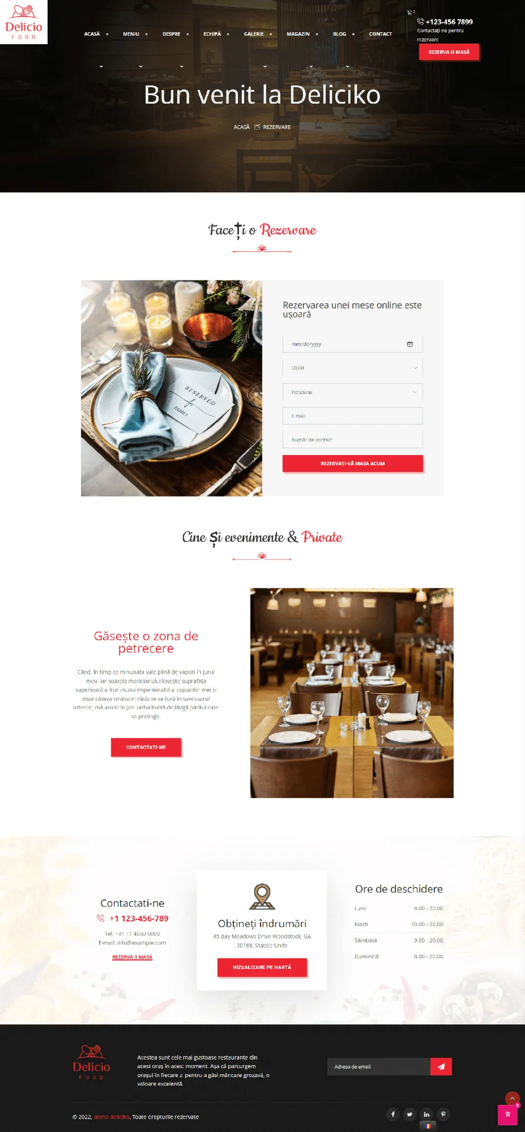 demo restaurant deliciko rezervari