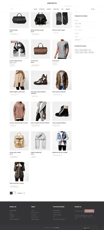 Online Clothing Store Demo store page