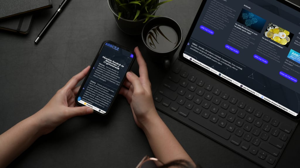mockup arbcrypto.ro laptop + smart