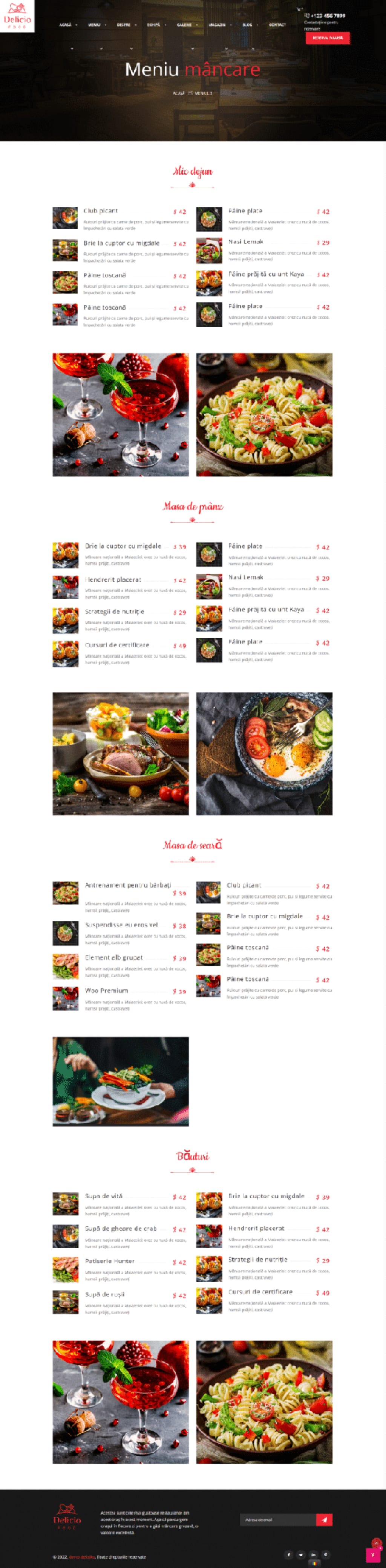demo restaurant delicious menu