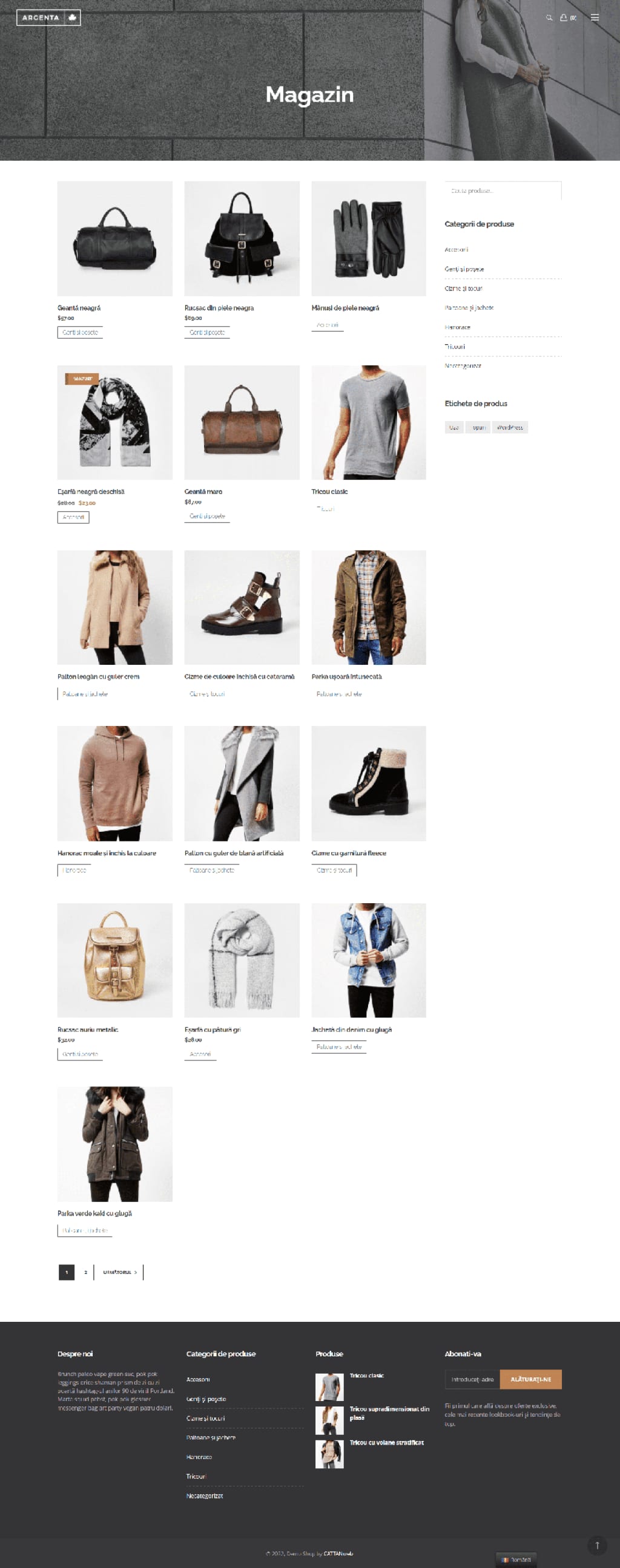 Magazin Online de haine Demo pagina magazin